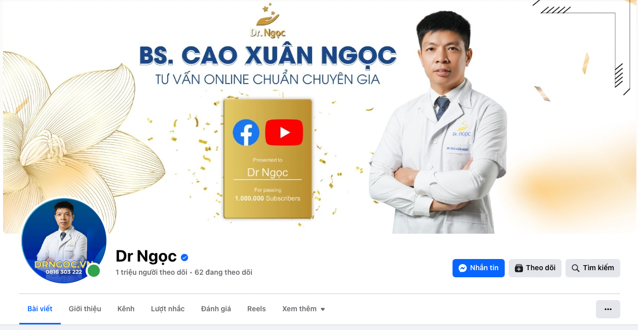 Xác thực Facebook chính chủ của Dr Ngọc